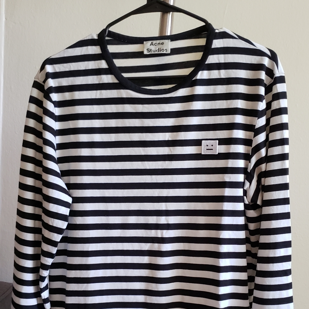 Acne studios tage stripes long sleeve t shirt